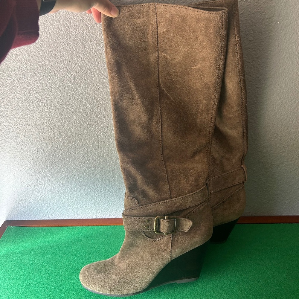 BCBGeneration suede knee high wedge boots